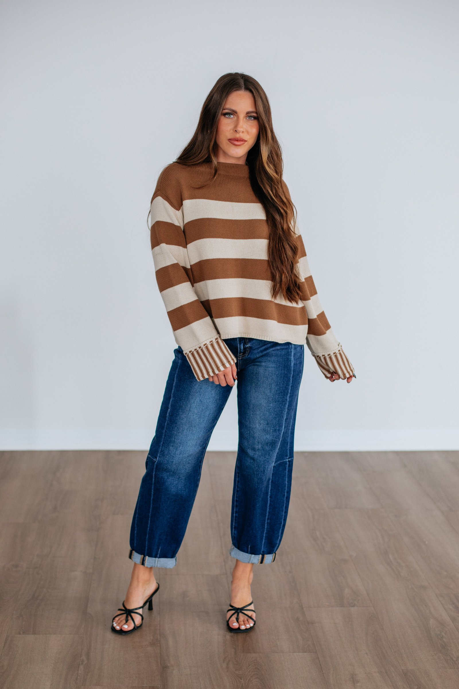 Candyce Striped Sweater - Camel - Image 3