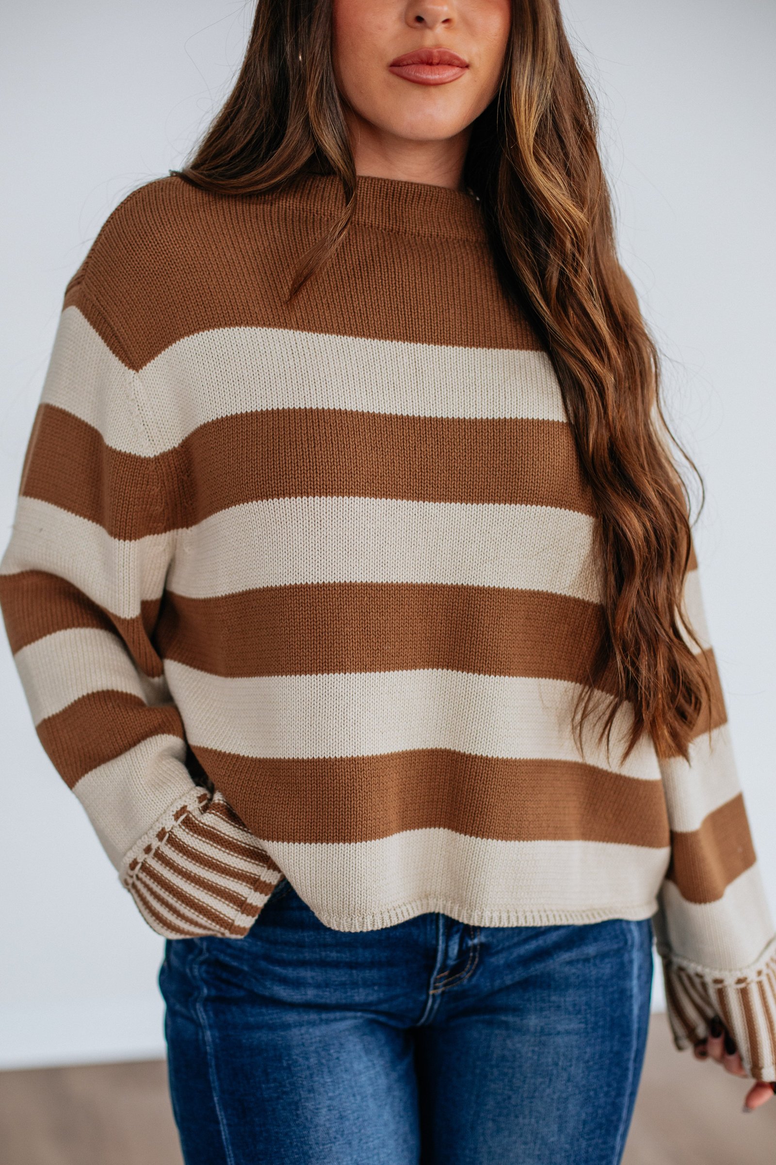 Candyce Striped Sweater - Camel - Image 2