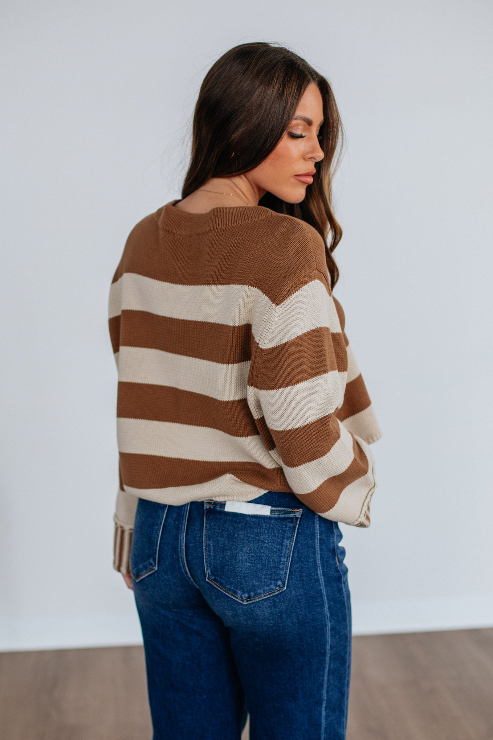 Candyce Striped Sweater - Camel - Image 6