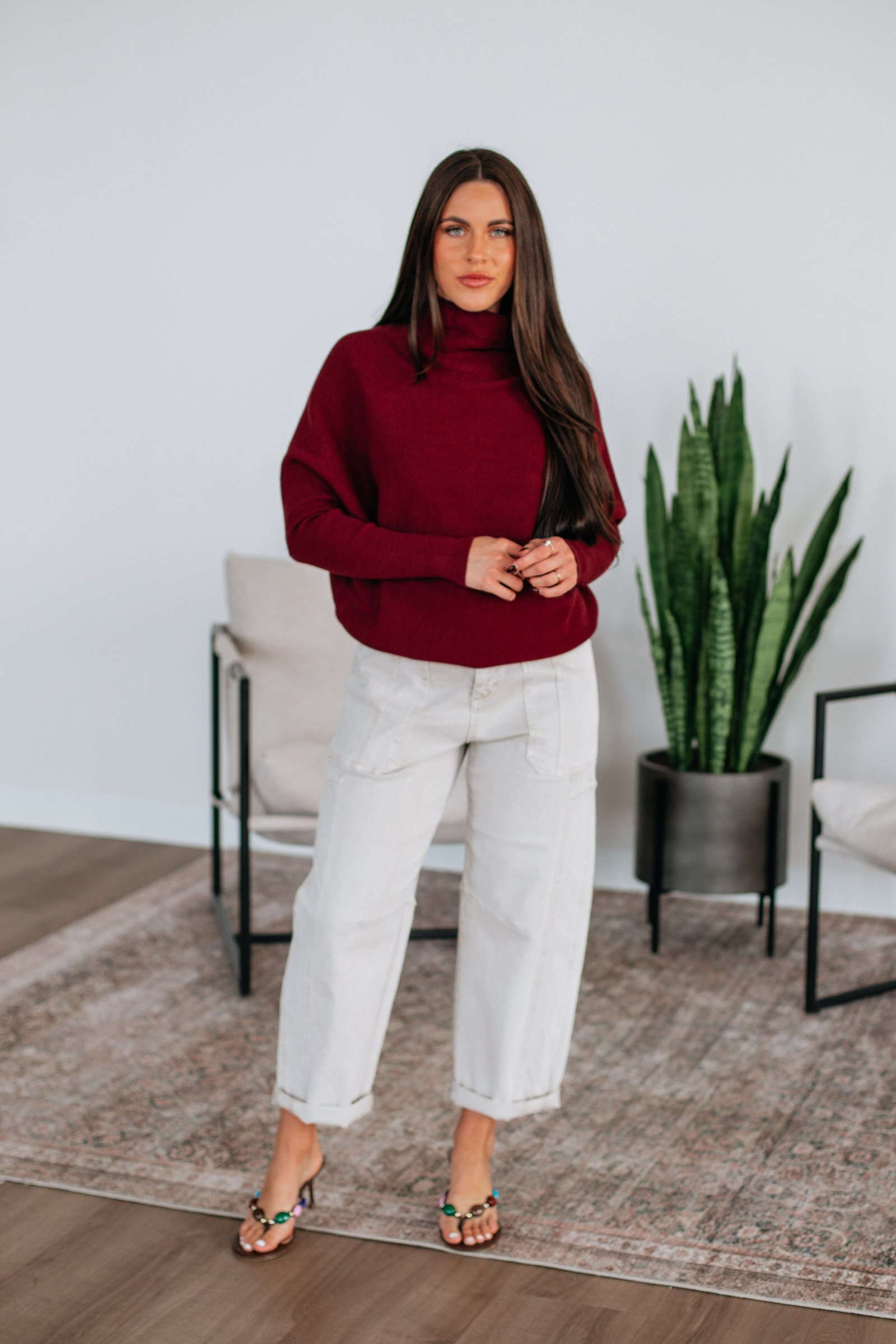 Gretchen Dolman Sweater - Mulberry - Image 2