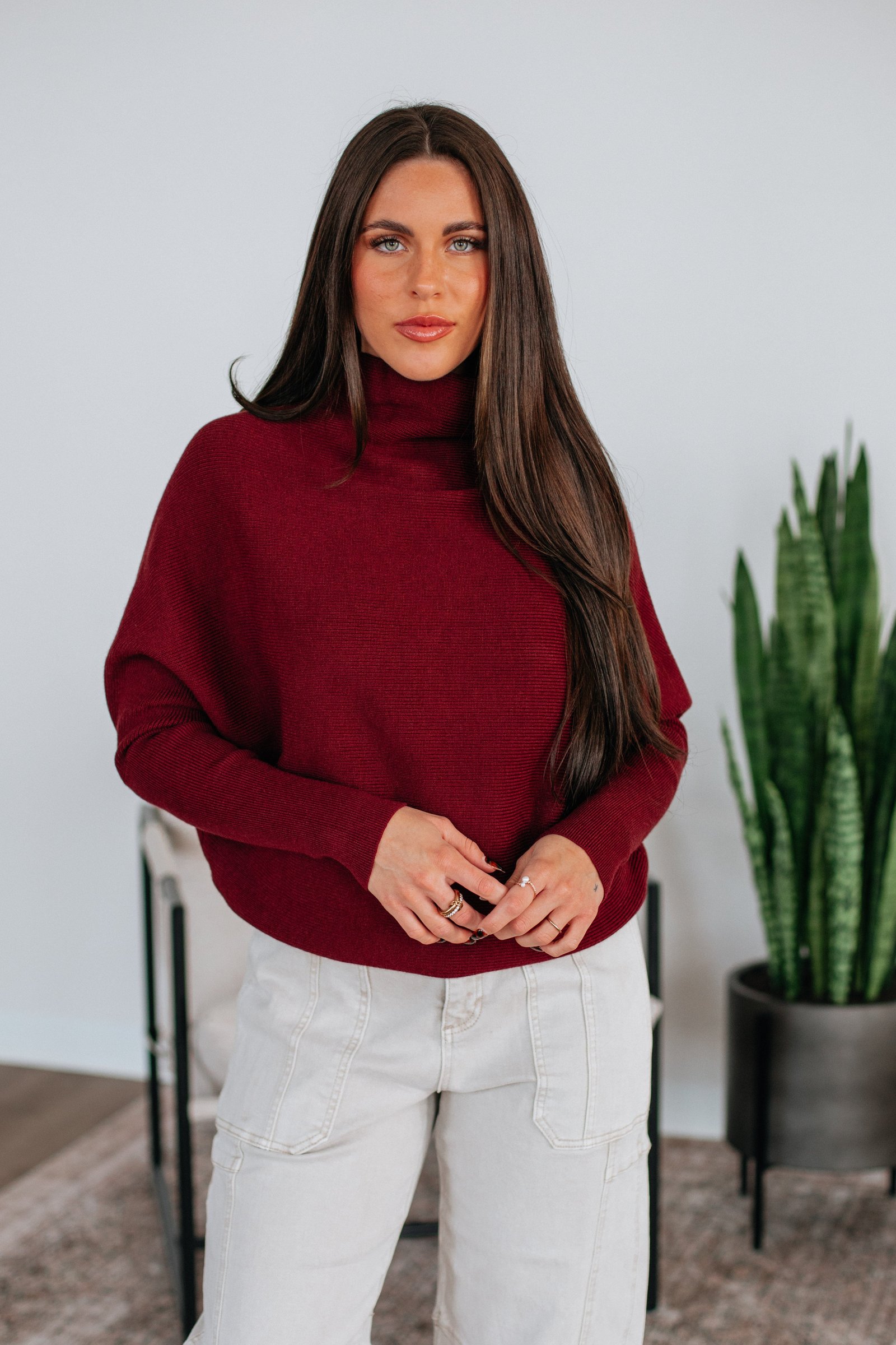 Gretchen Dolman Sweater - Mulberry - Image 3