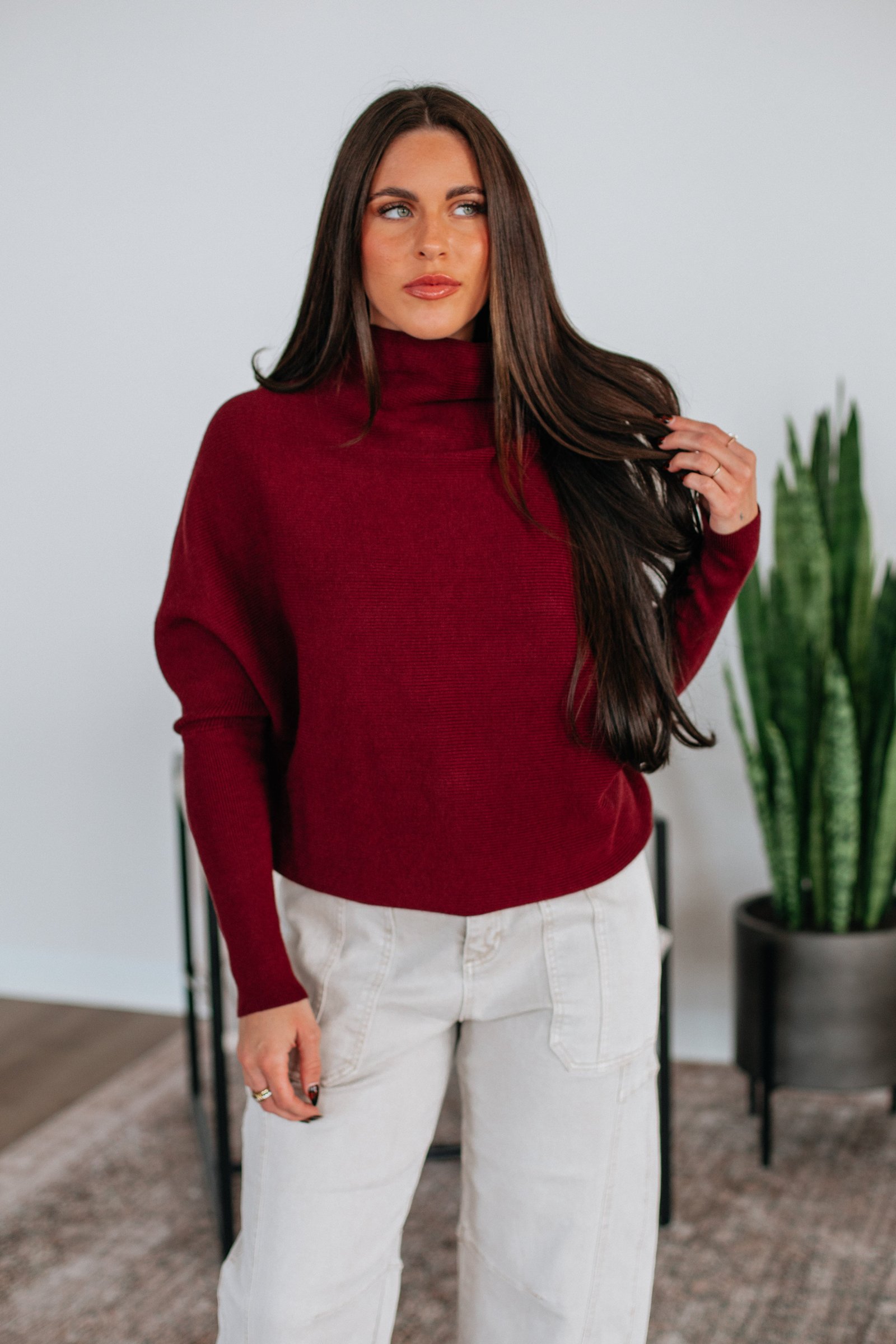 Gretchen Dolman Sweater - Mulberry - Image 5