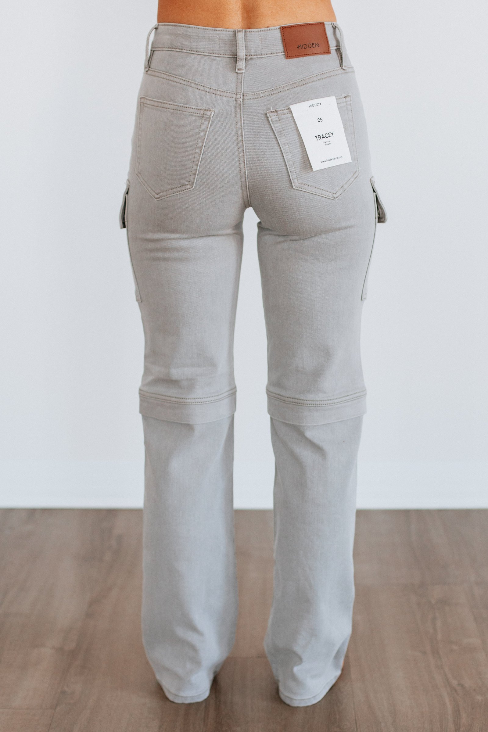 Tracey Hidden Cargo Jeans - Gravel - Image 4
